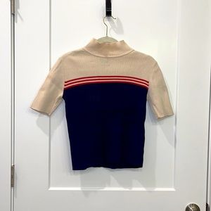 80s Vintage fitted turtle neck top